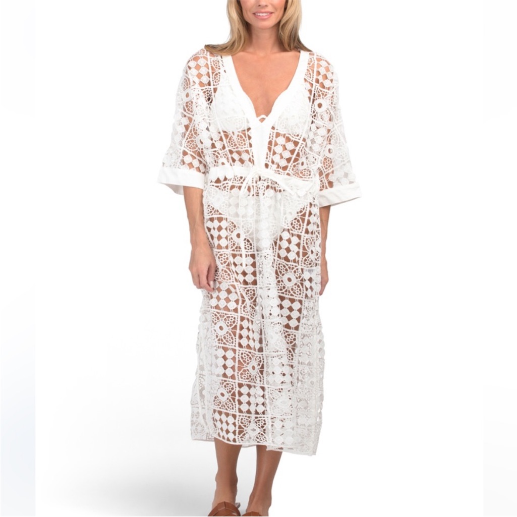 Colorbrook Maxi Crochet Cover Up White Anthropologie Dress